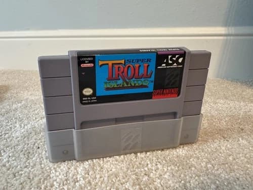 Super Nintendo SNES Super Troll Islands Video Game Tested Working