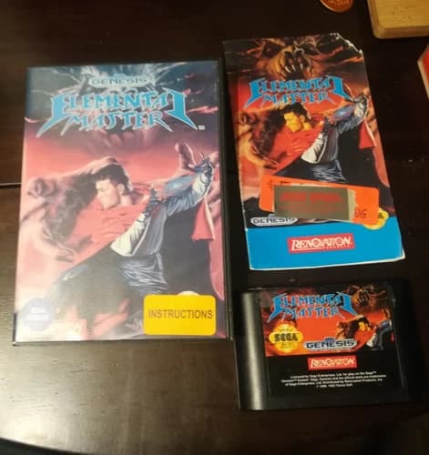 Elemental Master (Sega Genesis, 1993) CIB Complete in Box, Tested and Working!