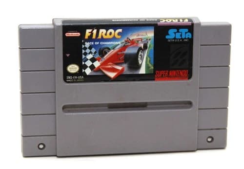 Super Nintendo SNES F1 Roc Race of Champions Game Cartridge Authentic Works