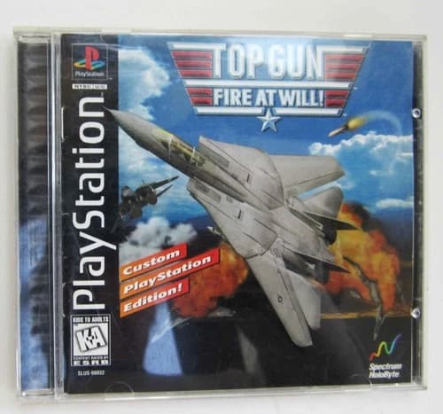 Top Gun Fire at Will Sony PlayStation PS1 Tested With Manual CIB Works Used