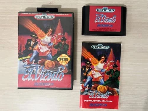 El Viento (Sega Genesis, 1991) Complete CIB, Authentic, Tested, Good Condition