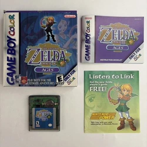 Legend of Zelda Oracle of Ages Nintendo Game Boy Color Complete In Box CIB