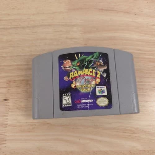 Rampage 2 Universal Tour (Nintendo 64, 1999) N64 Cart Only Authentic Tested