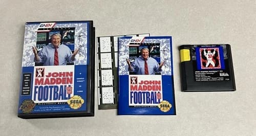 JOHN MADDEN FOOTBALL '93 (Sega Genesis, 1993) - Tested, Complete CIB