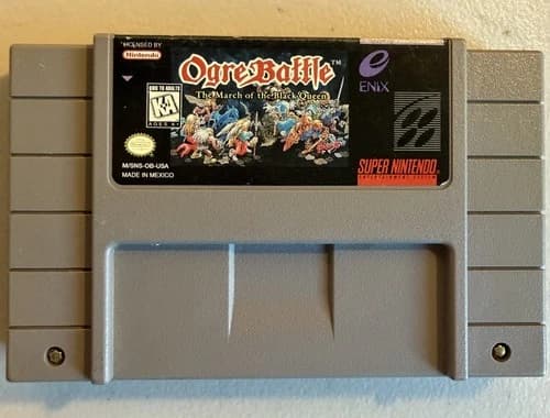Ogre Battle March of the Black Queen SNES Authentic Tested Saves RPG 1993
