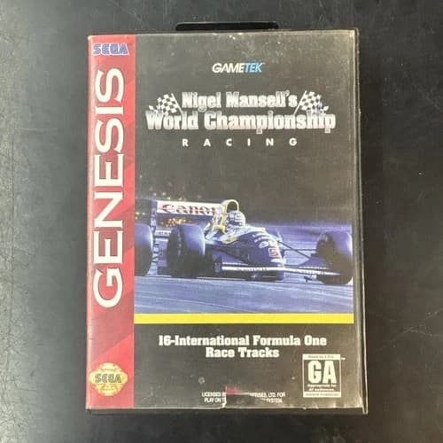 Nigel Mansell's World Championship Racing - Sega Genesis - CIB W/ Reg - Tested!