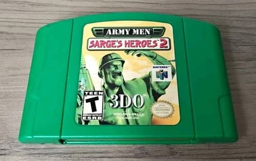 Army Men Sarge’s Heroes 2 N64 Green Cartridge Authentic OEM