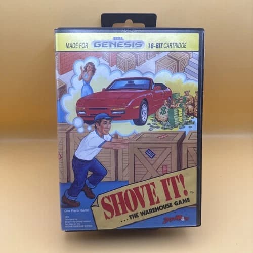 Shove It! ...the Warehouse Game (Sega Genesis) Box,Cart and Manual CIB