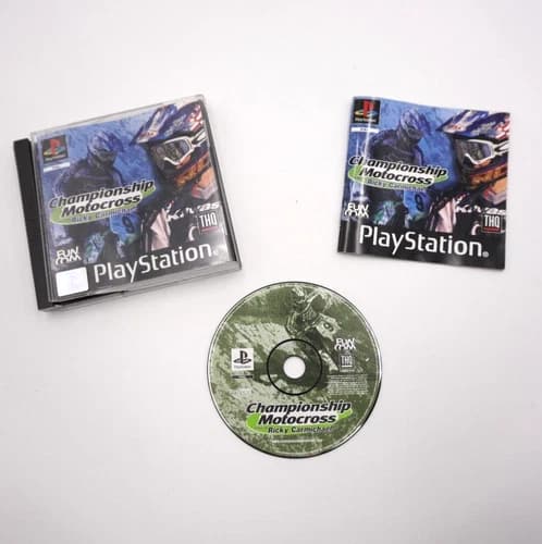 Championship Motocross PS1 Game (Sony PlayStation 1, 2001) Complete With Manual