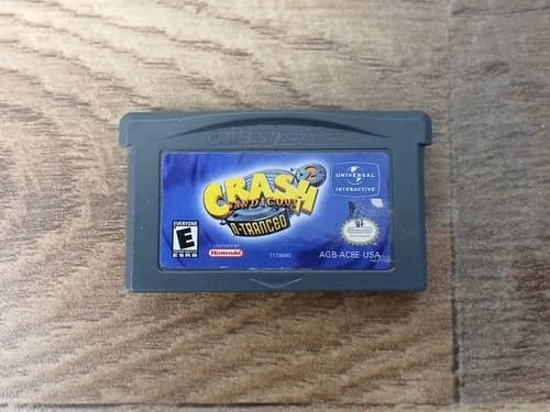Crash Bandicoot 2: N-Tranced (Nintendo Game Boy Advance, 2003) GBA Tested