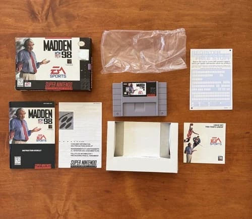 Madden NFL 98 (Super Nintendo SNES) Excellent CIB Complete w/ Inserts Ships Fast
