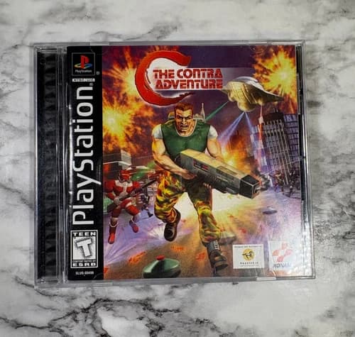 1998 C: The Contra Adventures Sony Playstation 1 Game Complete w/ Manual