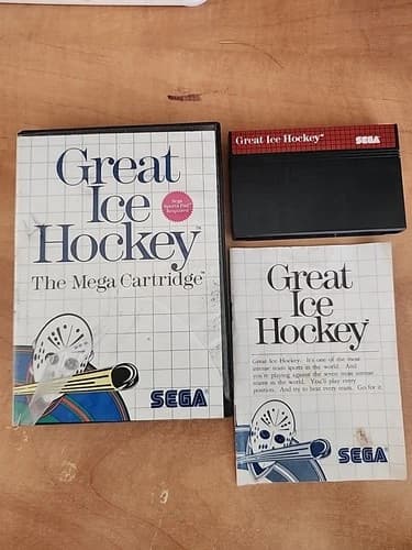 Great Ice Hockey Sega Master System Complete With Manual Tested And Working