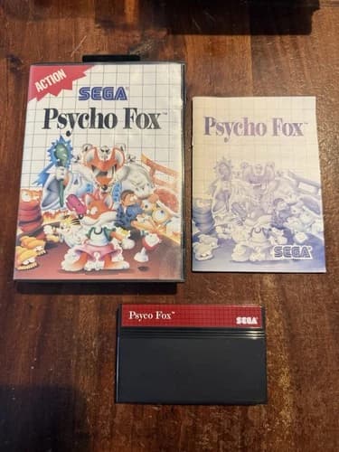 Sega Master System Psycho Fox w/Misprinted Cart Label CIB 100% Complete w/Manual