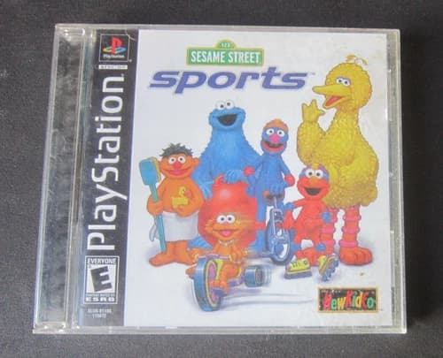 Complete! PLAYSTATION PS1 SESAME STREET SPORTS VIDEO GAME w/ Manual Black label