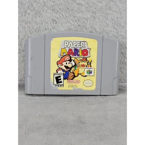 Paper Mario Nintendo 64 N64 Authentic Game Cartridge NUS-006 USA Gray 2001