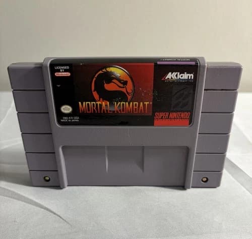 Mortal Kombat (Super Nintendo, 1993) SNES Authentic Tested Works!