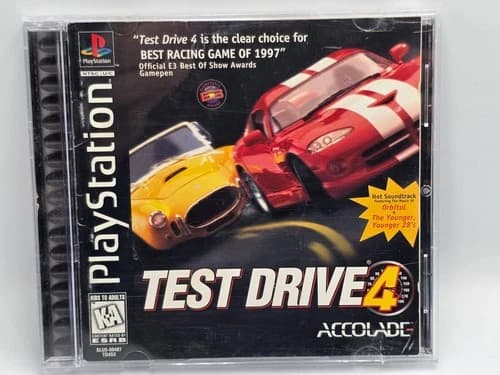 Test Drive 4 (Sony PlayStation 1, 1997) Complete CIB w/ Registration Card