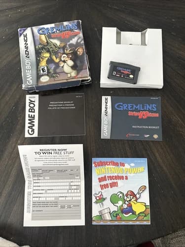 Nintendo Gameboy Advance Game Gremlins Stripe Vs Gizmo CIB Complete In Box