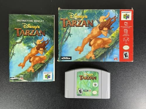 Disney's Tarzan N64 Cartridge - CIB Complete w/ Original Manual and Box