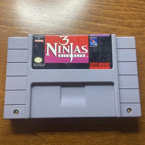 3 Ninjas Kick Back (Super Nintendo SNES, 1994) Authentic Game Cartridge