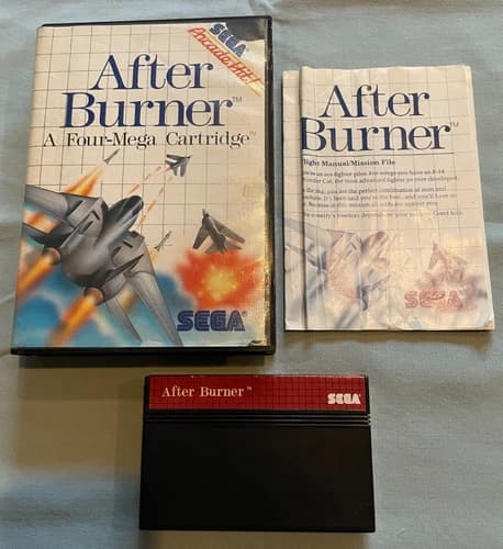 AFTER BURNER - Sega Master System Tonka Video Game COMPLETE in Original Case!