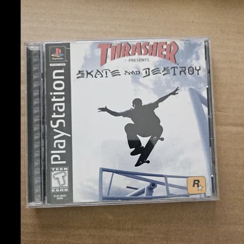 Thrasher Skate and Destroy PS1 PlayStation 1 CIB Complete Black Label Rockstar