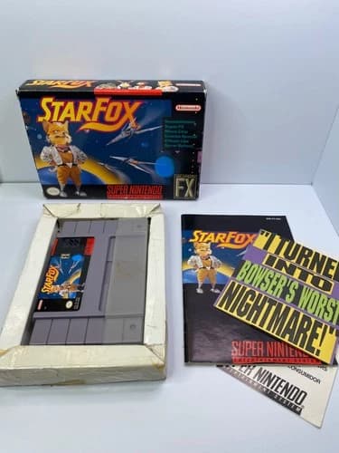 STAR FOX NINTENDO SNES COMPLETE IN BOX CIB WITH MANUAL AND COVER GOOD CONDITION