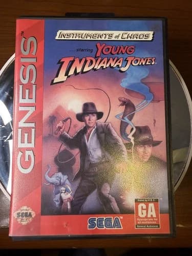 INSTRUMENTS OF CHAOS STARRING YOUNG INDIANA JONES SEGA GENESIS COMPLETE IN BOX