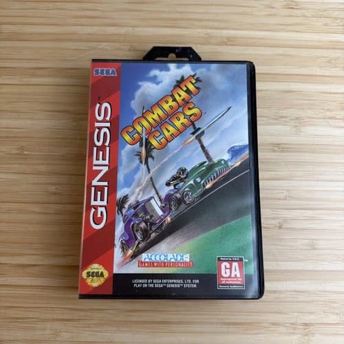 Combat Cars Sega Genesis Complete With Manual CIB Tested and Working
