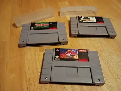 VINTAGE SUPER NES NBA LIVE 96, DISNEY'S ALADDIN, DISNEY'S THE JUNGLE BOOK