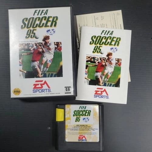 FIFA Soccer 95 (Sega Genesis, 1994) CIB NEW!! save BAT And Tested
