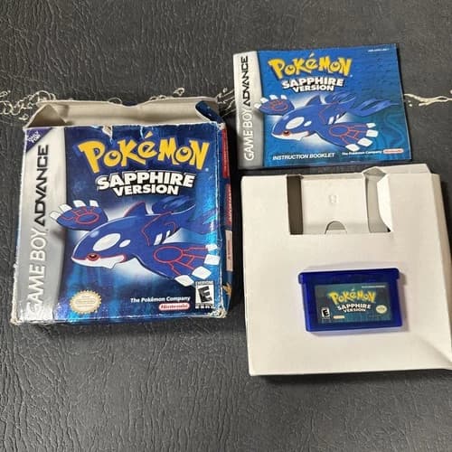 Pokemon: Sapphire Version (Game Boy Advance, 2003) COMPLETE! NEW BATTERY