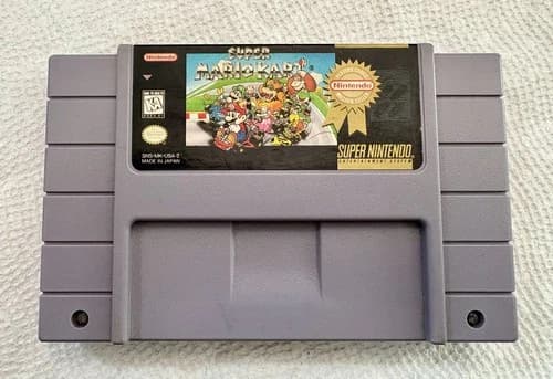 Super Mario Kart - Super Nintendo SNES - Cleaned Tested Authentic Works!