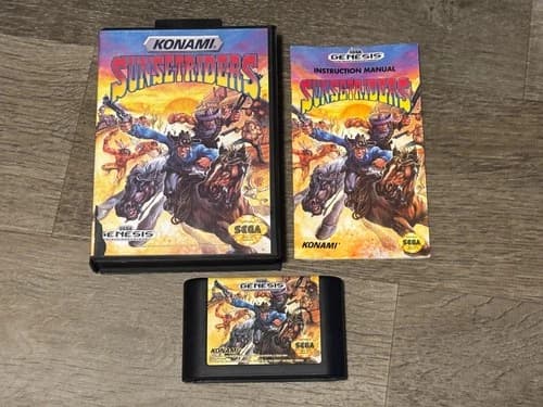 Sunset Riders Sega Genesis Complete CIB Tested Authentic Very Good Shape