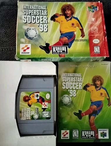 International Superstar Soccer 98 Cib N64 Complete Tested Very Rare Great Shape