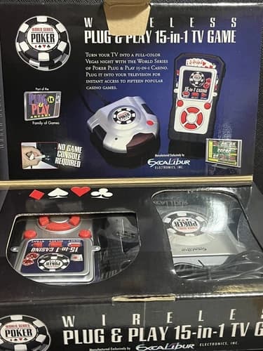 World Series Of Poker Texas Hold Em Blackjack Slots Casino Games TV Plug In