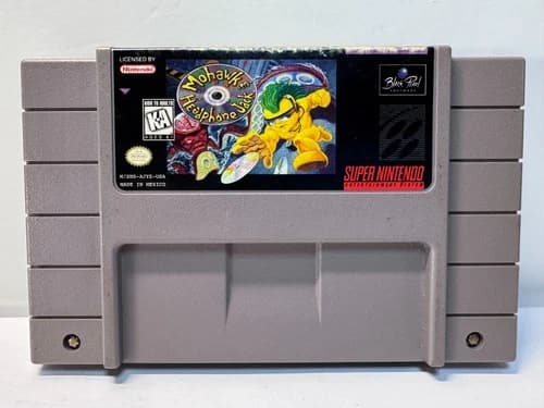 Mohawk and Headphone Jack (Super Nintendo SNES, 1996) Authentic. Working.