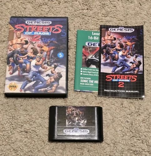 Streets of Rage 2 (Sega Genesis, 1992) CIB Complete With Manual Tested Excellent