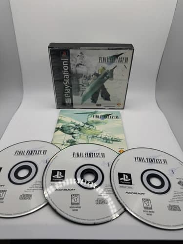 Final Fantasy VII 7 FF7 - Black Label - PlayStation 1 PS1 CIB - Misprint