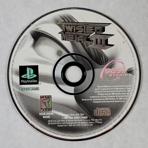 Twisted Metal III [Greatest Hits] - Loose Sony PS1 Playstation 1 Disc