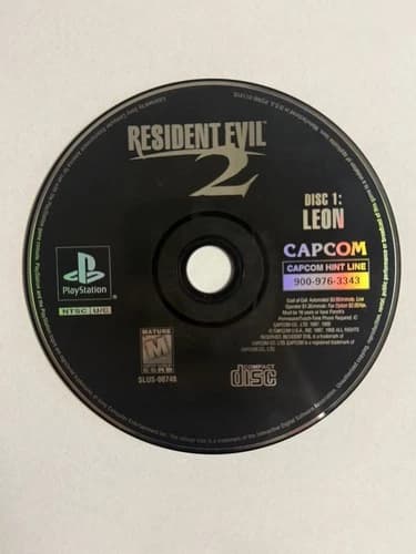 Resident Evil 2 (Sony PlayStation 1 PS1, 1998) LOOSE DISC 1 ONLY (Leon) GH