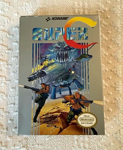 Konami Super C Nintendo NES CIB Complete w/ Manual NTSC-U/C Shooter