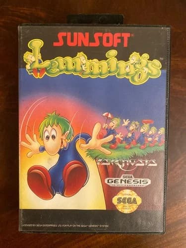 Lemmings Sunsoft Sega Genesis CIB COMPLETE IN BOX With Game And Manual tested