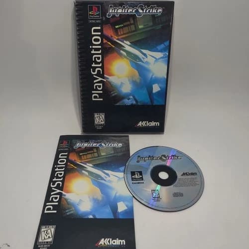 Jupiter Strike (Long Box) (Sony PlayStation 1, 1995) CIB Game and Manual