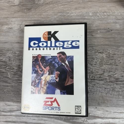 SEGA GENESIS EA SPORTS COACH K COLLEGE BASKETBALL VIDEO GAME