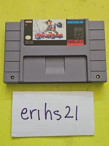 SNES Super Nintendo Kid Klown In Crazy Chase Clown Game Cartridge Tested Works