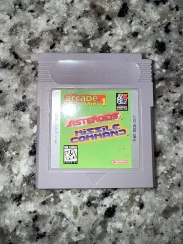 Arcade Classic No. 1: Asteroids/Missile Command (Nintendo Game Boy, 1995) Tested