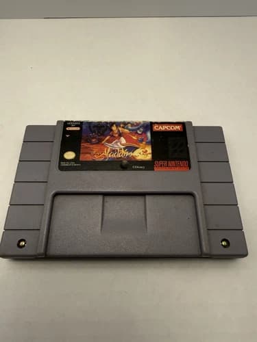 Disney's Aladdin SNES Game Cartridge Only NTSC-U/C (US/Canada) Tested.