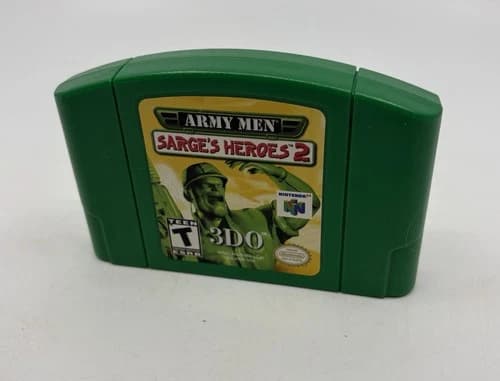Army Men Sarge’s Heroes 2 N64 Nintendo 64 Green Cartridge Authentic
